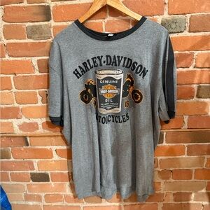 Harley-Davidson Gray and Black Graphic Tee